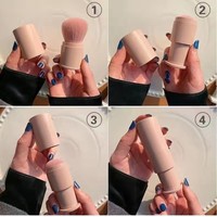 Pinceau à blush et poudre rétractable JLY, grand format, emballage individuel, pour fixer le maquillage, pinceau de maquillage portable pour les voyages