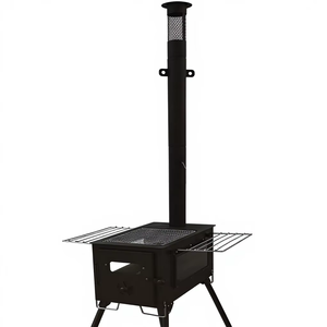 Estufa Portátil Simple de Acero para Leña, para Acampar, Hacer Barbacoa y Picnic, Ligera, Resistente al Viento, Plegable, para Leña/Carbón, Uso Manual - Product Image 1