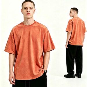 Camisetas Extra Grandes con Lavado Vintage, 250 g/m², Algodón Grueso, Impresión de Logotipo Personalizado, para Hombre - Product Image 1