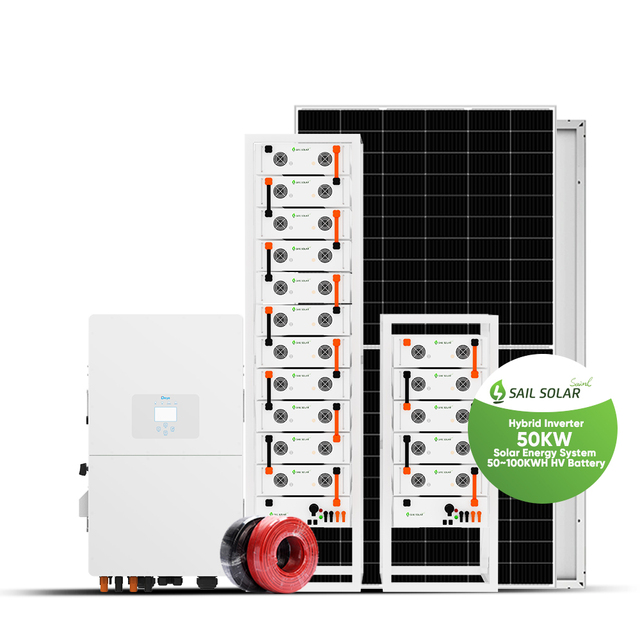 Deye 50kw 100kwh Hybrid Solar Inverter with 100KWH Energy Backup Solar Storage System for Factory