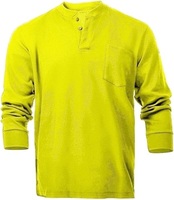 100% coton NFPA2112/CAT2 manches longues résistant aux flammes FR Henley Style T-shirts