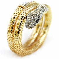 Shein bleu OEM-bracelet de hip hop, perles en diamant glacé, bras manchette, serpent, or, pour hommes et femmes, bijoux, offre spéciale