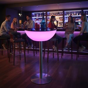 Mesa y sillas de <span class=keywords><strong>Bar</strong></span> LED Combinación para exteriores Barra colorida impermeable Mesa de pie alto Actividad de exposición Mesa de centro redonda - Product Image 2