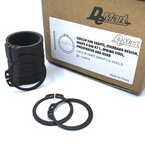 Anneaux de retenue <span class=keywords><strong>Demart</strong></span> en acier à ressort noir DIN471 de haute qualité pour arbres DIN471-1-A-45 * 1.75 - Product Image 5