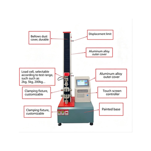 Single Column Touch Screen Tensile Tester Mono Pillar <b>Stretch</b> Test <b>Machine</b> Rubber Tension Traction Strength - Product Image 2