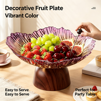 Luxe moderne bloemvormige transparante PET fruit schaal voor bruiloft snoepjes, gedroogde snacks, dienblad voor thuis, woonkamer, theetafel presentatie