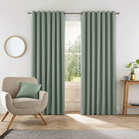 Cortinas Opacas de Poliéster para Sala de Estar y Dormitorio, Color Sólido, Estilo Moderno, Cortinas de Invierno para Oscurecer la Habitación
