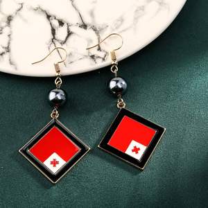 Гавайские ювелирные изделия, позолоченные серьги в форме бриллиантов, серьги с флагом Tonga, комплект ожерелий, подарок для женщин - Product Image 4