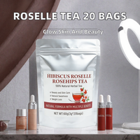 Tisane de Roselle et de Cynorhodon – 20 Sachets en Bouteille – Vente en Gros pour Boutiques de Thé, Cafés, Hôtels, Restaurants et Distributeurs de Cadeaux