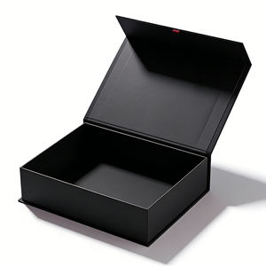 קופסת מתנה מגנטית שחורה יוקרתית, אריזת קופסה מגנטית בהתאמה אישית למתנות יוקרתיות - Product Image 6