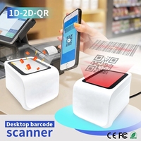 Escáner de presentación 2D JR P20 Square Auto Sense, lector de códigos QR de pago móvil CMOS blanco para TPV de supermercado