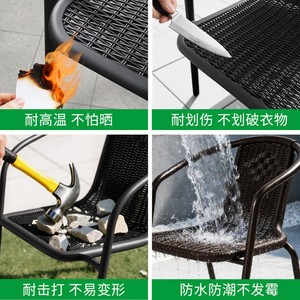 <b>Outdoor</b> Garden <b>Table</b> And Chair Set 4 Seater Wicker Contemporary Design Weather Resistant Patio Furniture - Product Image 4