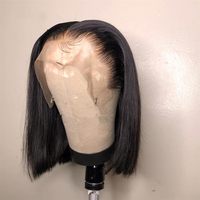 Pelucas de Cabello Humano con Encaje Frontal HD, Estilo Bob, para Mujeres Negras, sin Pegamento