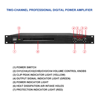 IPALADE DK21000 3000W aktif güç Amplifier-20K/10K Surround ses ve 90dB SNR ile Metal kasa KTV/sahne/konferans için