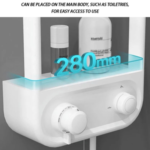 Juegos de baño Grifos de lluvia Diseño Lluvia Cascada Mezclador Caliente Frío Digital Juego de ducha termostática - Product Image 3