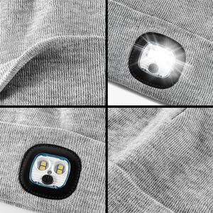 หมวกไหมพรมมีไฟ LED ในตัวสำหรับฤดูหนาว เหมาะสำหรับวิ่งกลางคืน ปั่นจักรยาน เล่นสกี คนงานก่อสร้าง ตั้งแคมป์ เพื่อความปลอดภัย - Product Image 2