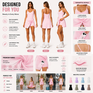 Robe de sport RUIQUWIN pour le yoga et le golf, nouvelle collection été, jupe de tennis pour femmes, séchage rapide, respirante, sans manches, col en V, spandex/polyester - Product Image 2