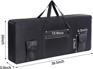 61 <b>Key</b> <b>Keyboard</b> Case, <b>Keyboard</b> Bag 40.2"x17.3"x5.9" Portable Water Repellency <b>Keyboard</b> Carrying Case <b>with</b> 3 Pockets - Product Image 2