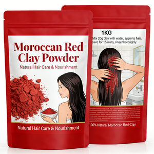 Poudre d'argile rouge <span class=keywords><strong>marocaine</strong></span> pure, produit naturel pour les soins capillaires, masque capillaire en poudre pour nettoyage en profondeur du cuir chevelu et contrôle du sébum, vente en gros - Product Image 5