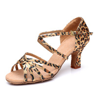 Chaussures de danse latine bleues pour femmes, sandales de danse professionnelles à talons hauts pour tango et valse