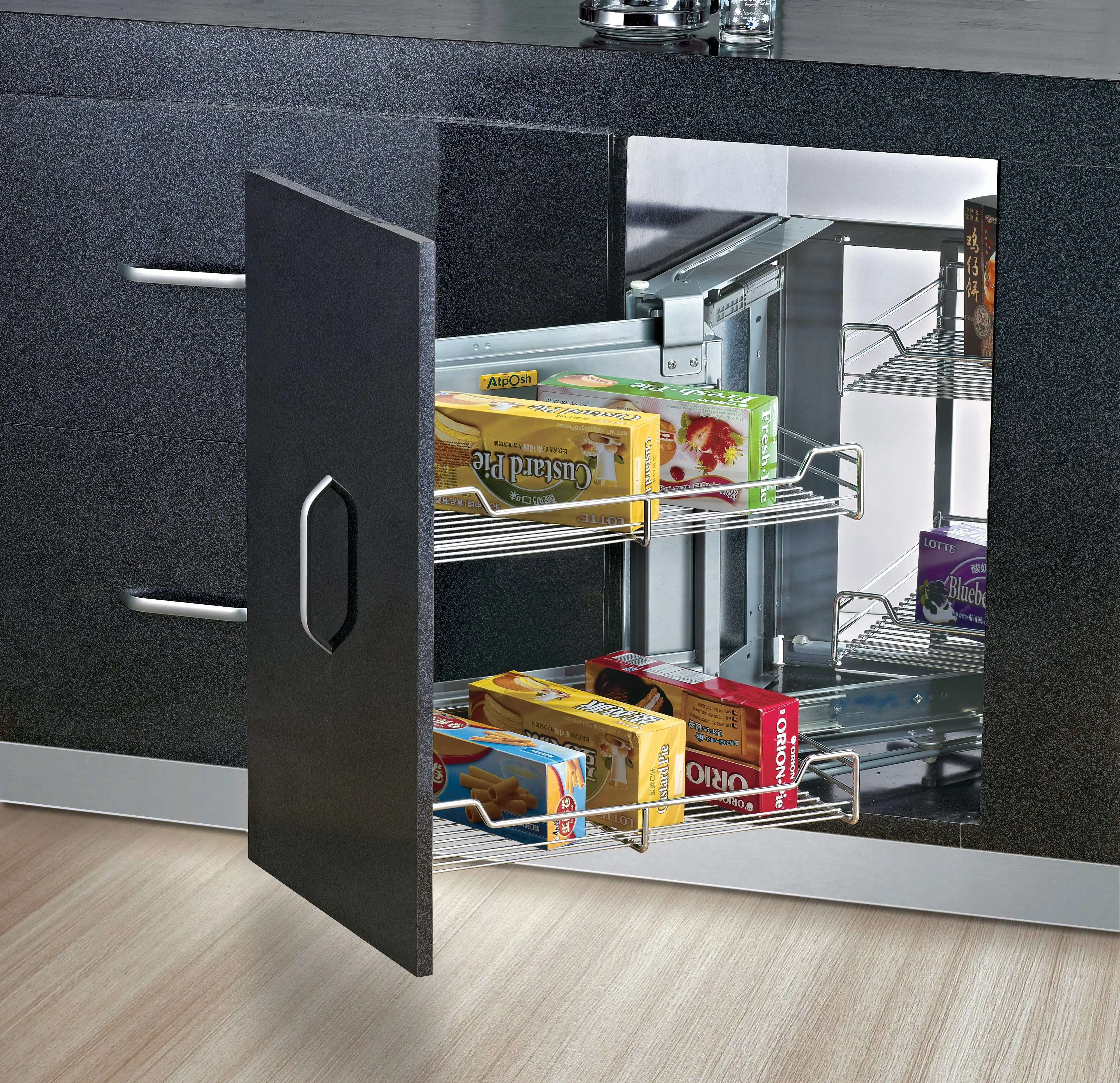 خزانة أجهزة المطبخ, خزانة أدوات المطبخ يسار مفتوح الزاوية السحرية I II الجرف D480 * W(860-960)* H560