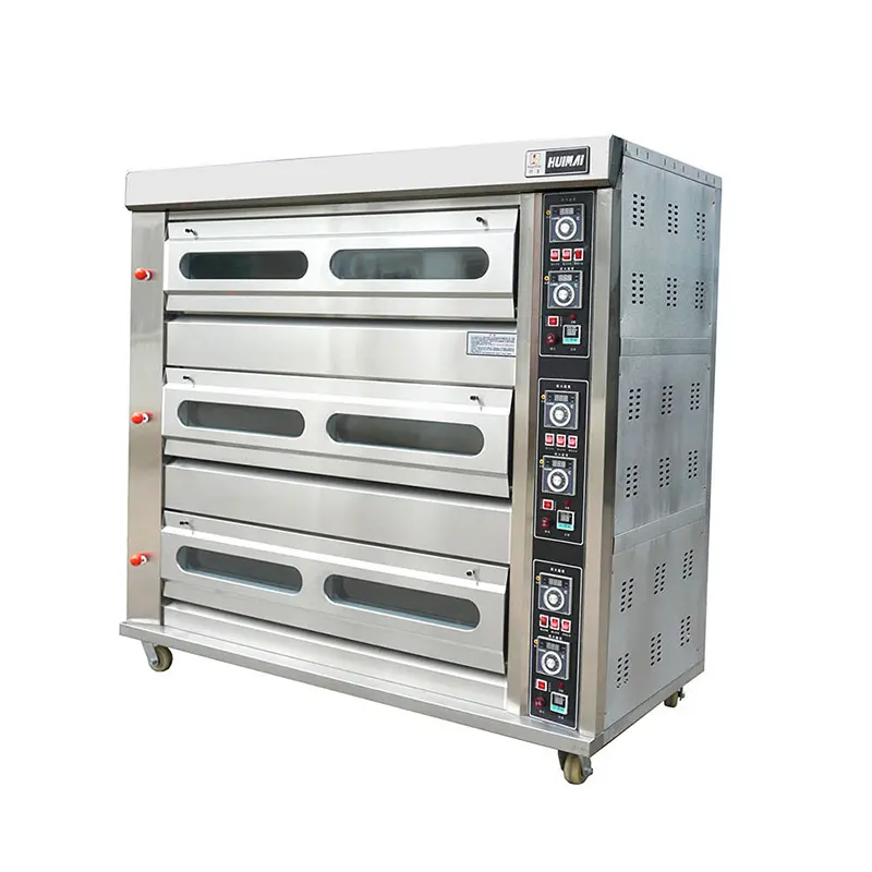 Horno industrial para hornear, equipo de panadería para hotel, restaurante, 2 y 3 cubiertas, horno de gas para pizza