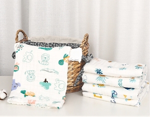 6 Layer Gauze 110*110cm <b>Muslin</b> Baby Security Blanket Bamboo Cotton <b>Swaddle</b> - Product Image 5