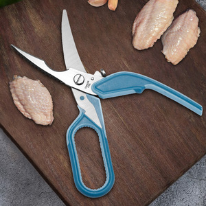 Kitchen Scissor Stainless Steel 9.5 Inch Blue Elbow Shape For Home Use - Product Image 1