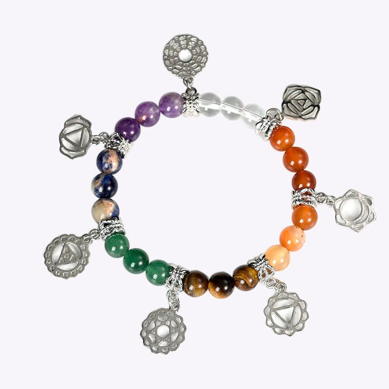 Wholesale Natural Quartz Stones Crystal Jewelry Chakra Bead Crystal  Bracelet for Gift