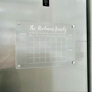 Calendario Magnético de Borrado en Seco para Refrigerador, Planificador Personalizado 2026, Mensual, Acrílico de Alta Transparencia, 3mm de Grosor, Regreso a Clases, Multipiezas - Product Image 1
