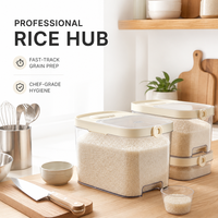 Contenedor de Plástico para Almacenamiento de Granos, Ahorra Espacio, 5L, para Arroz y Harina, Diseño Sellado a Prueba de Insectos y Humedad