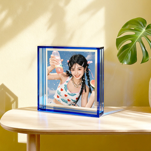 Khung ảnh Acrylic vuông-Màn hình mặt bàn hai mặt với Bảng trượt ra cho ảnh cưới & tưởng niệm - Product Image 2