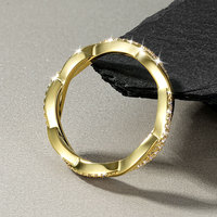Bague d'éternité torsadée en moissanite ronde de 1,0 mm, couleur D, pureté VVS1, pour femme