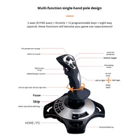 Manette de jeu de simulation de vol en vente chaude, joystick de vol pour PC/Windows 7/8/10/11, jeu de vol PXN-2113