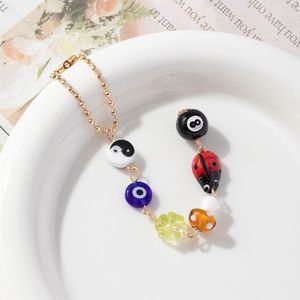 8球瓢虫阴阳符号蘑菇和四叶草邪眼钥匙扣汽车后视镜挂件幸运袋吊饰 - Product Image 3