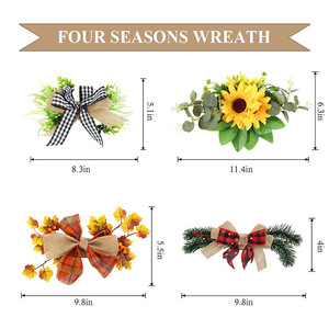 Moderna corona di legno <span class=keywords><strong>rustico</strong></span> intercambiabile stagionale parete di benvenuto appesa all'aperto fattoria portico decorazione per la primavera porta d'ingresso segno - Product Image 6
