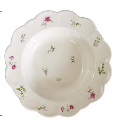 Assiette creuse rose de 8 pouces