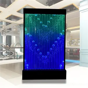 Custom Made Digital Programmable Dancing Bubble Wall Water Panel Contemporary Acrylic Featuring Bullet Contemporary Movable