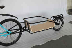 Bicicleta de Carga de Una Rueda de Polimadera de Moda, Carrito de Almacenamiento de Equipaje de Acero Negro, Remolques 8010 para Transporte en Bicicleta - Product Image 4