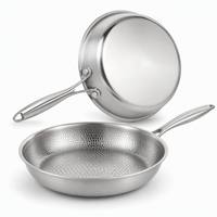 Poêle à frire en acier inoxydable triple couche GOLDEN KEY, revêtement titane, 20/24/26/28/30cm, vente en gros, OEM, ODM, directement de l'usine