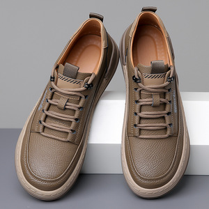 Zapatillas Casuales con Cordones para Hombre, Color Negro Sólido, Suela Gruesa, Zapatos de Ocio - Product Image 2