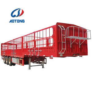 Tri Axles Valla <span class=keywords><strong>para</strong></span> <span class=keywords><strong>ganado</strong></span> Camión de semirremolque de carga a la venta/Remolque de vehículo de transporte de <span class=keywords><strong>ganado</strong></span> y ovejas de pared lateral de 1800mm - Product Image 1