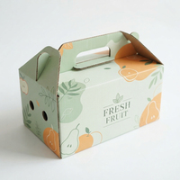 Boîtes alimentaires jetables personnalisées imprimées avec fenêtre et poignée pliable intégrée pour l'emballage de fruits, de cadeaux et de collations en détail