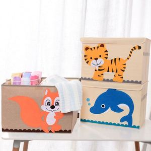 Collapsible Linen Fabric <b>Clothes</b> <b>Storage</b> Box with Carved Design Foldable Flip-Top Lid <b>Clothes</b> <b>Storage</b> Box - Product Image 5