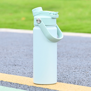 Bouteilles d'Eau pour Enfants 18oz avec Logo Personnalisé, Couvercle 4 en 1 avec Paille et Bec Verseur, Bouteille d'Eau de Sport Isotherme à Double Paroi en Acier Inoxydable - Product Image 1