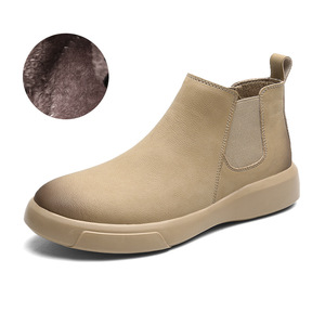 Bottes pour hommes personnalisées OEM, ODM, en cuir véritable, hauteur moyenne, doublées de fourrure, chaudes, pour l'extérieur - Product Image 6