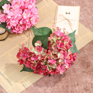 <b>Artificial</b> Five-Headed Snowflake Hydrangea Tabletop Floral <b>Arrangement</b> Bouquet Wedding Decor Handmade Long-Lasting 3-5 Years - Product Image 4