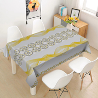 Nappe en PVC imprimée avec des lignes dorées, plusieurs couleurs au choix, résistante aux taches, pour la maison