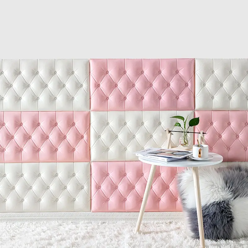 Luxury white and pink Series soft wall Style 3d XPE Foam Wall Panel Sheet 3D Wall Stickers For Home Decoration