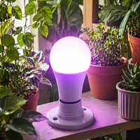 Ampoule LED de culture E26 120V à spectre rouge et bleu, dimmable, sans scintillement, pour l'éclairage supplémentaire des plantes de légumes et de fleurs (vente en gros)
